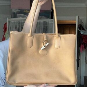 LONGCHAMP Tan Leather Tote Bag